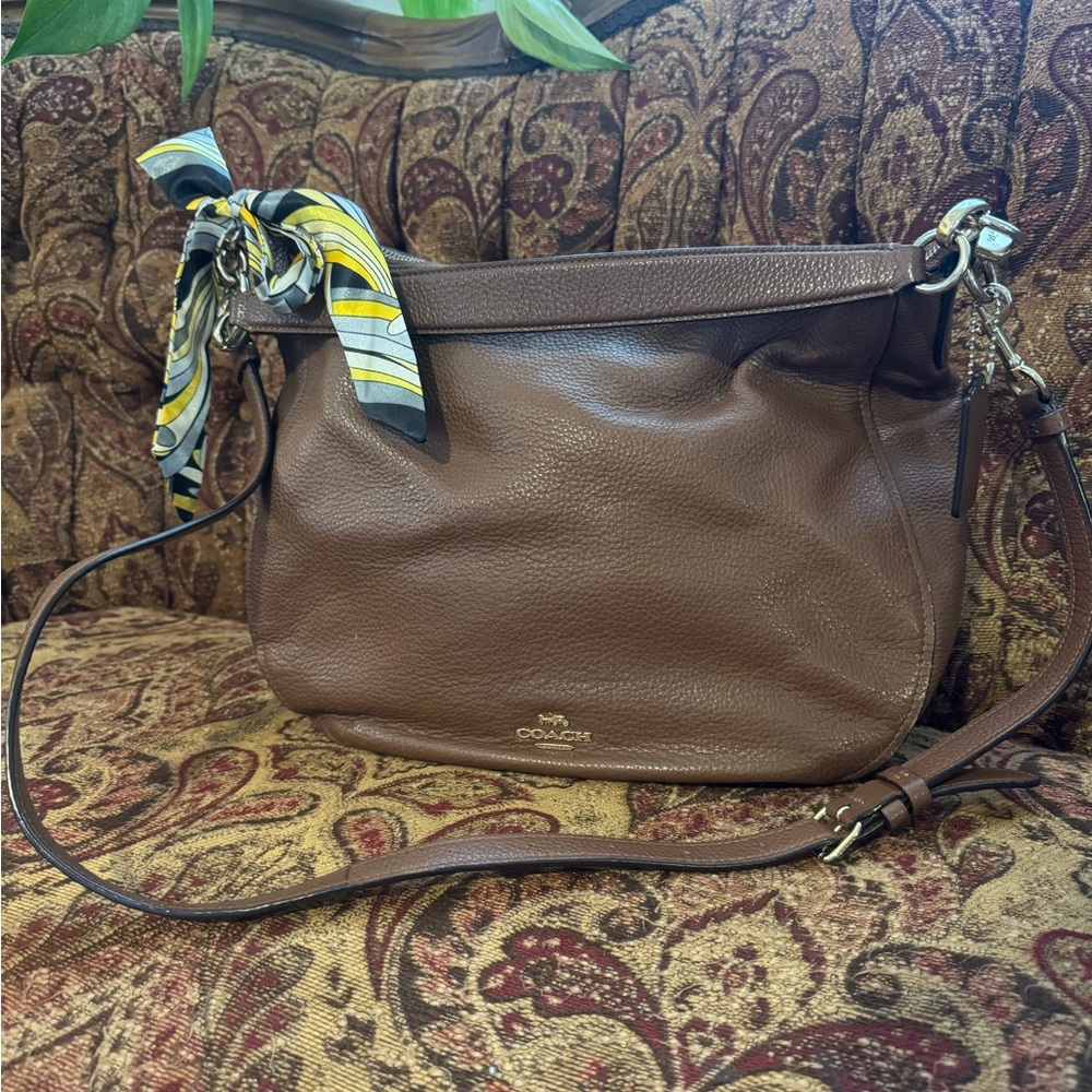COACH Elle Hobo Brown Gold Hardware